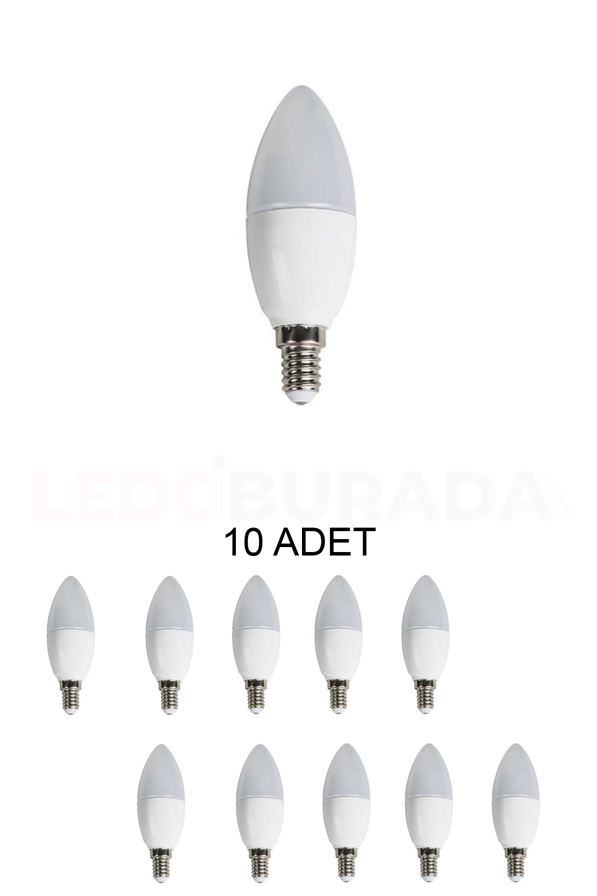 Cata Ct-4083 Led Buji Ampul 8W Günışığı (Sarı)- 10’lu Paket