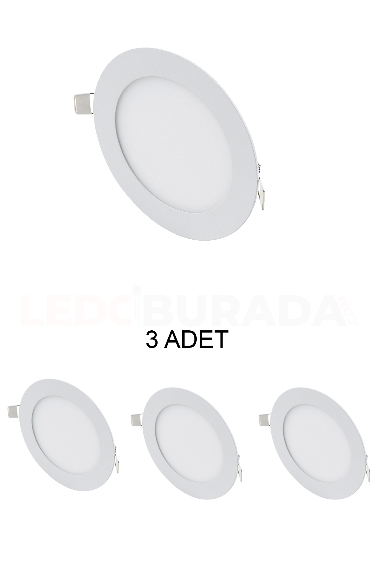 Cata CT-5147 Slim Led Panel 12W Beyaz - 3’lü Paket