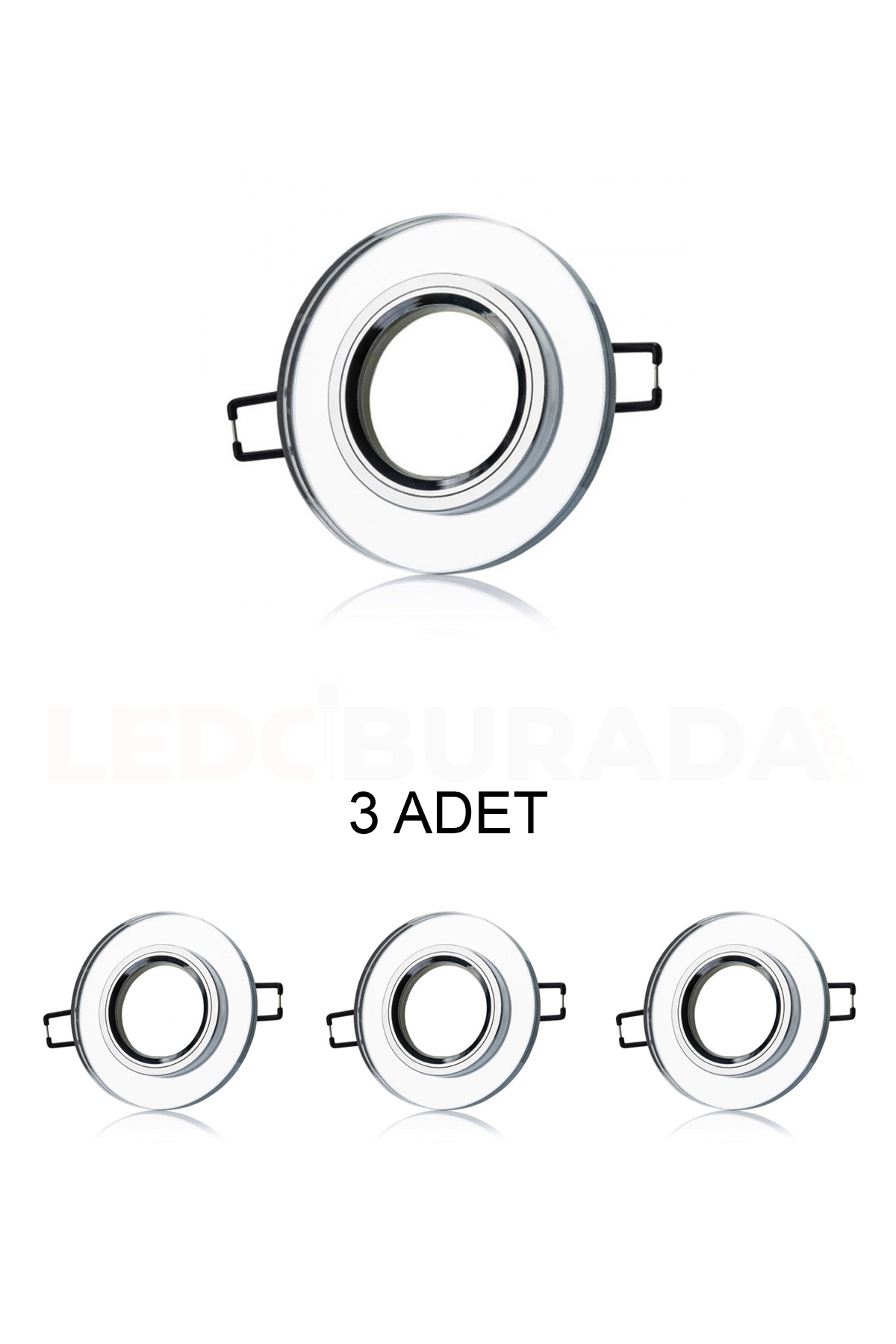 Cata Ct-6555 Ortanca Dekoratif Cam Spot Kasası  Gu10 - 3’lü Paket