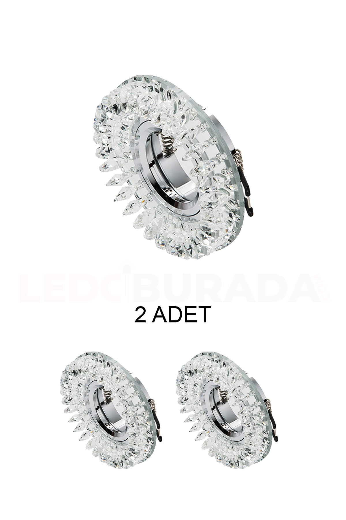 Cata CT-6569 Menekşe Dekoratif Cam Spot Kasası Gu10 - 2’li Paket