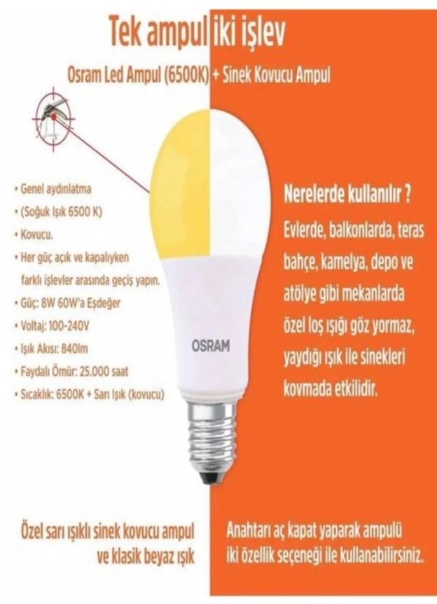 OSRAM LVCLA60 Sinek Kovan Ampul 8W(60W) E27 Duy