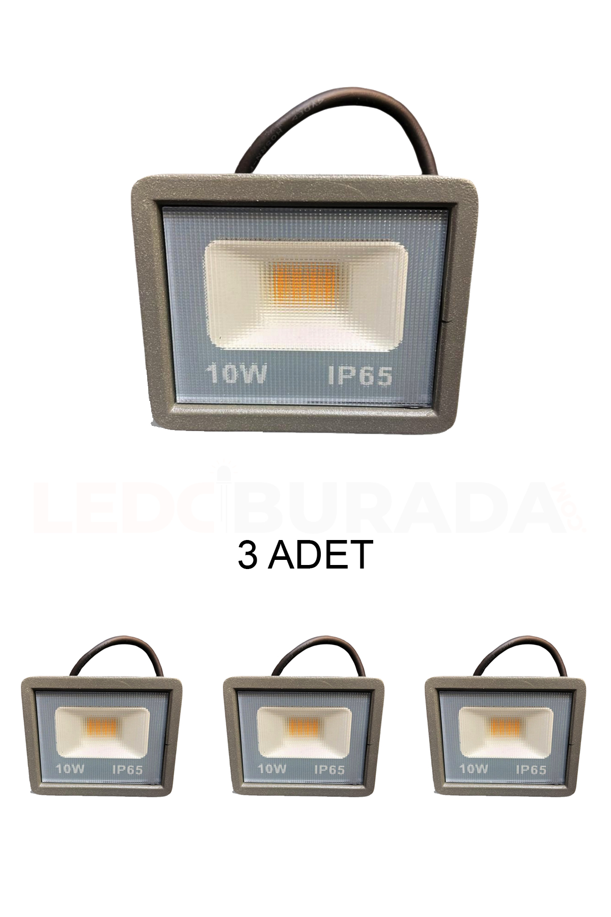 K2 KLF190 Led Projektör 10W Amber - 3’lü Paket