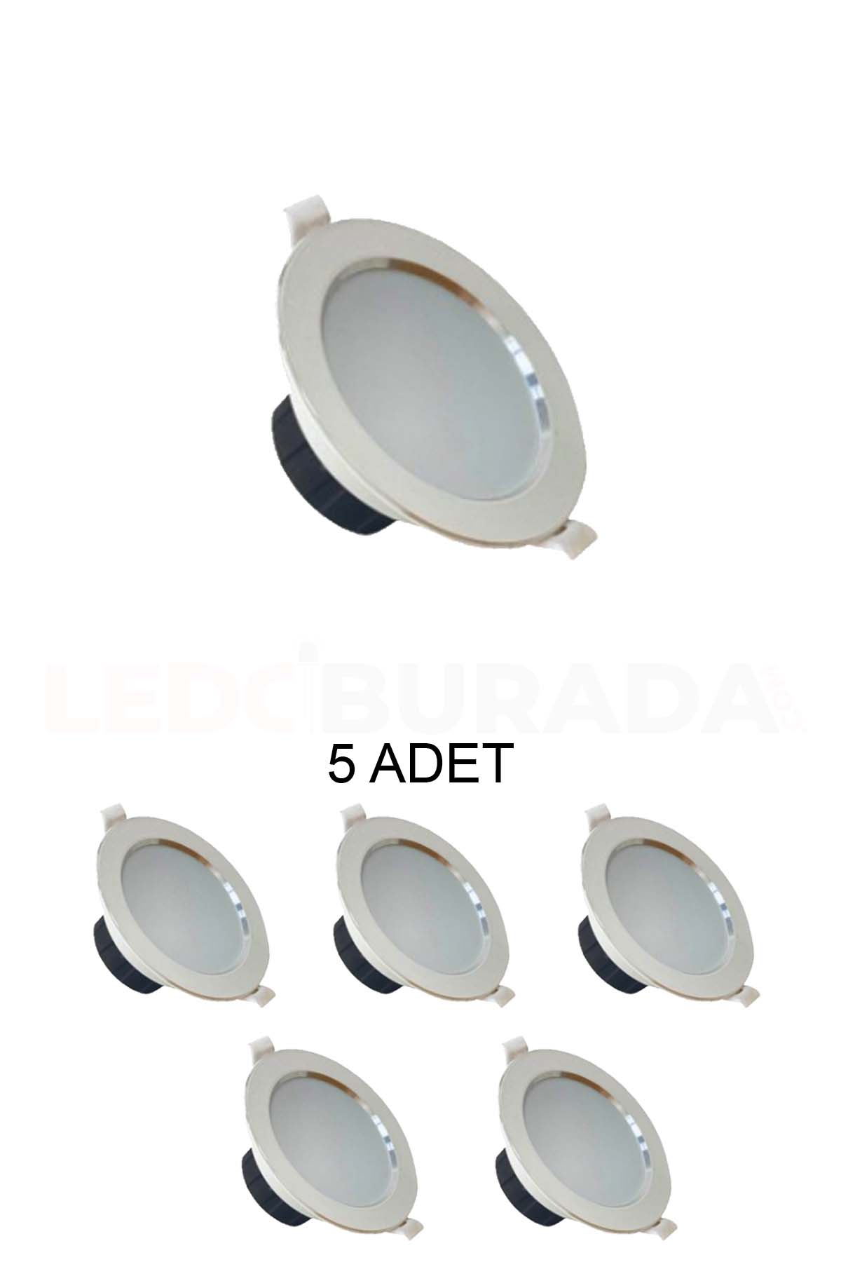 Kendal Elektrik KDL-112 Led Spot 5W Beyaz Işık Beyaz Kasa - 5’li Paket