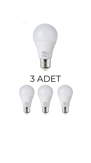 Horoz Premier-9 Led Ampul 9W E27 Duy Sarı Işık (2700K) - 3’lü Paket 