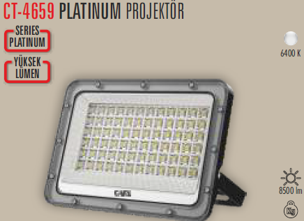 Cata CT-4659 Platinum Led Projektör 100W Beyaz Işık