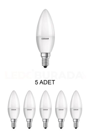 Osram 5.5W Led Ampul E14 Duy Beyaz Işık - 5’li Paket