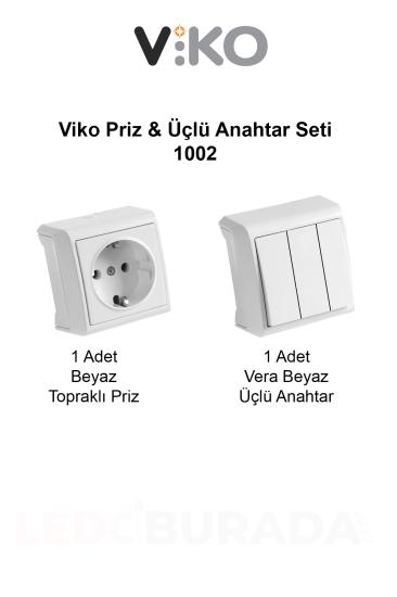 Viko Priz & Üçlü Anahtar Seti 1002